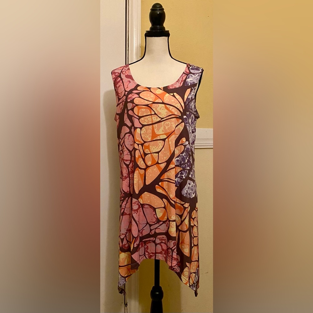 LBISSE Ladies Tunic/Dress; XL; Floral print; Pink/Purple multi; EUC.